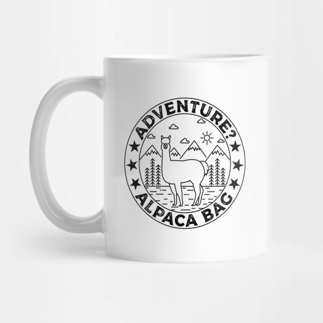 Adventure Alpaca Bag Funny Pun Design by Teeziner